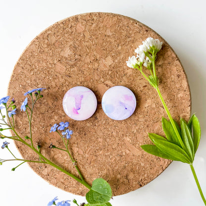 Large Circle Stud Earrings - Purple Mix - Rainbow Collection