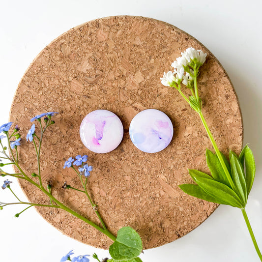 Large Circle Stud Earrings - Purple Mix - Rainbow Collection