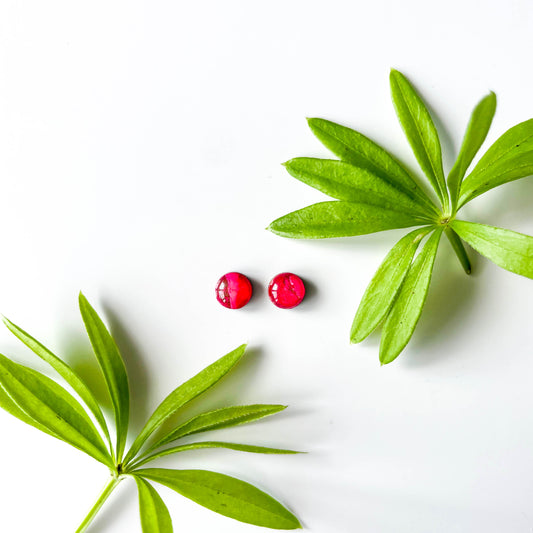 Circle Stud Earrings - Red Mix - Rainbow Collection
