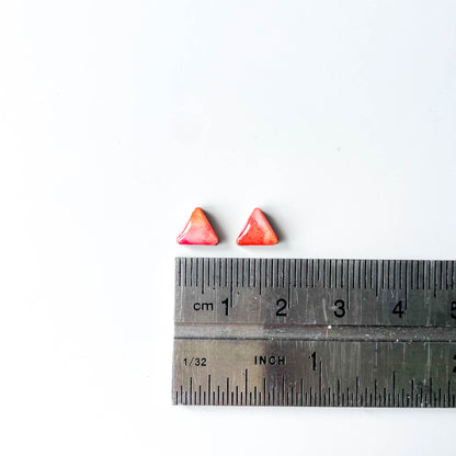Triangle Stud Earrings - Red Mix - Rainbow Collection