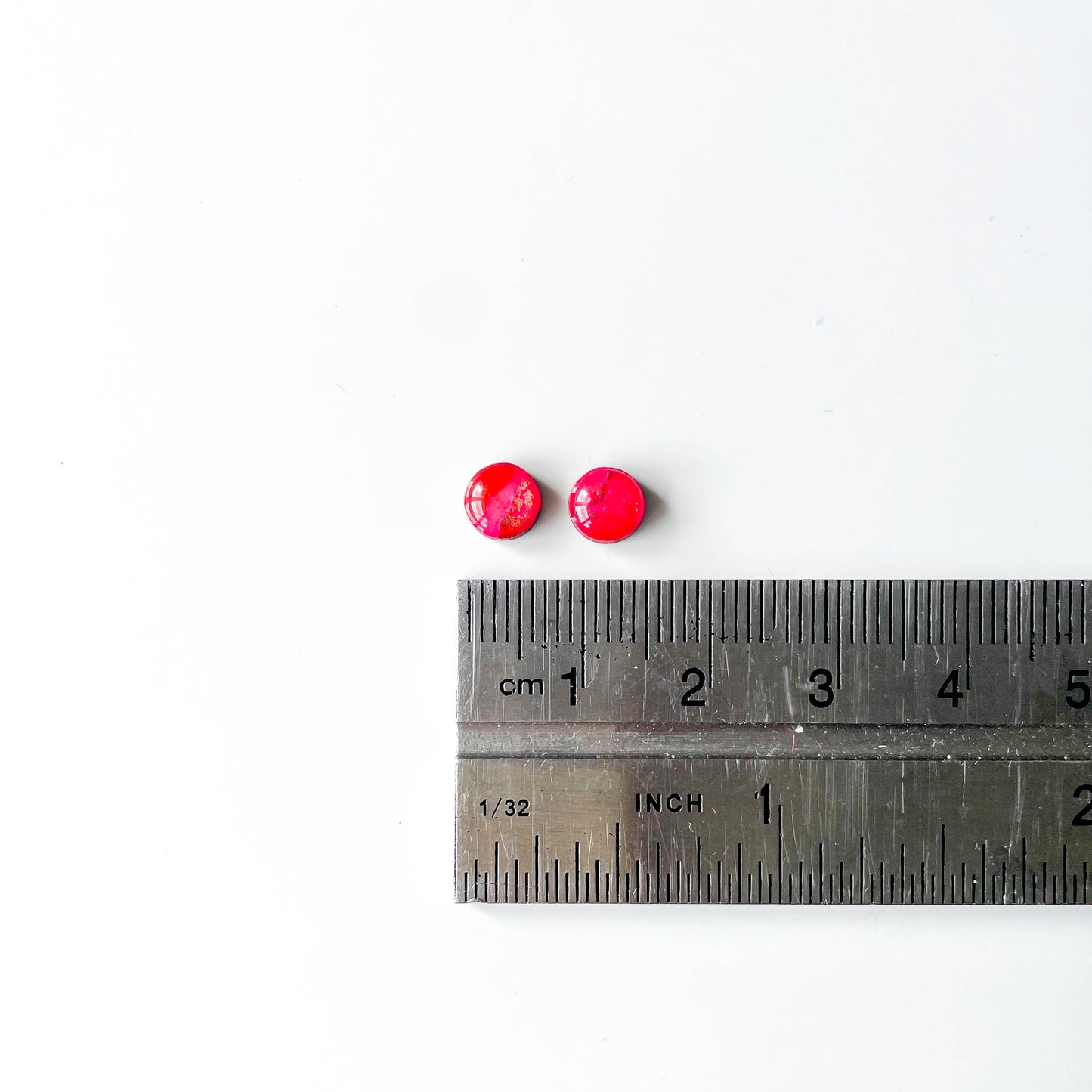 Circle Stud Earrings - Red Mix - Rainbow Collection