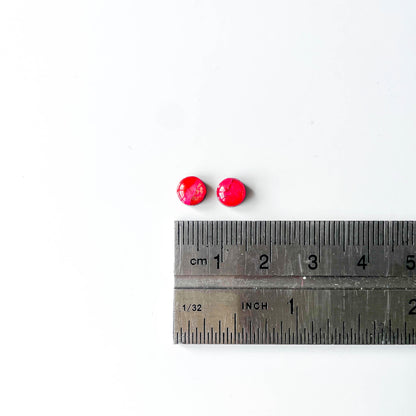 Circle Stud Earrings - Red Mix - Rainbow Collection