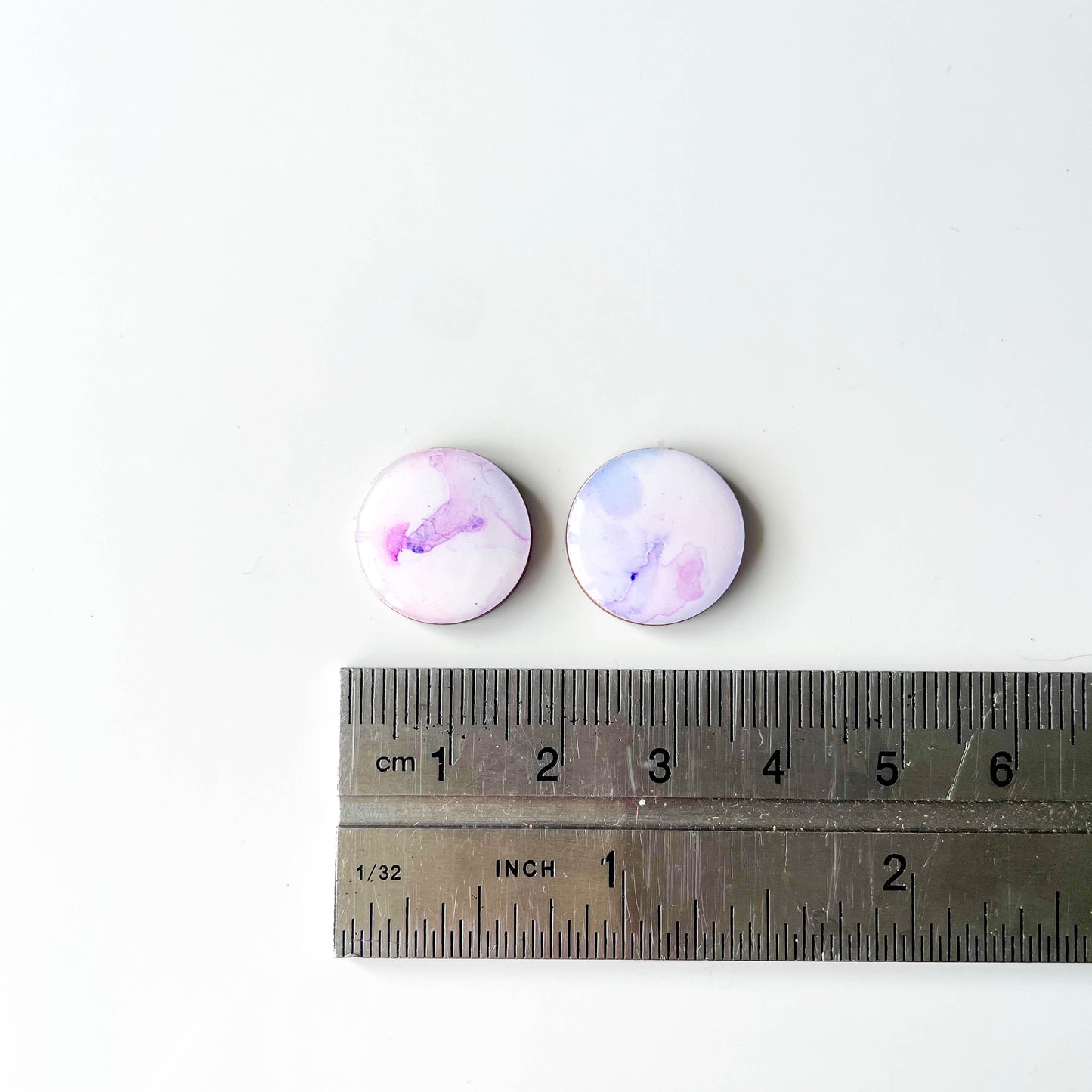 Large Circle Stud Earrings - Purple Mix - Rainbow Collection