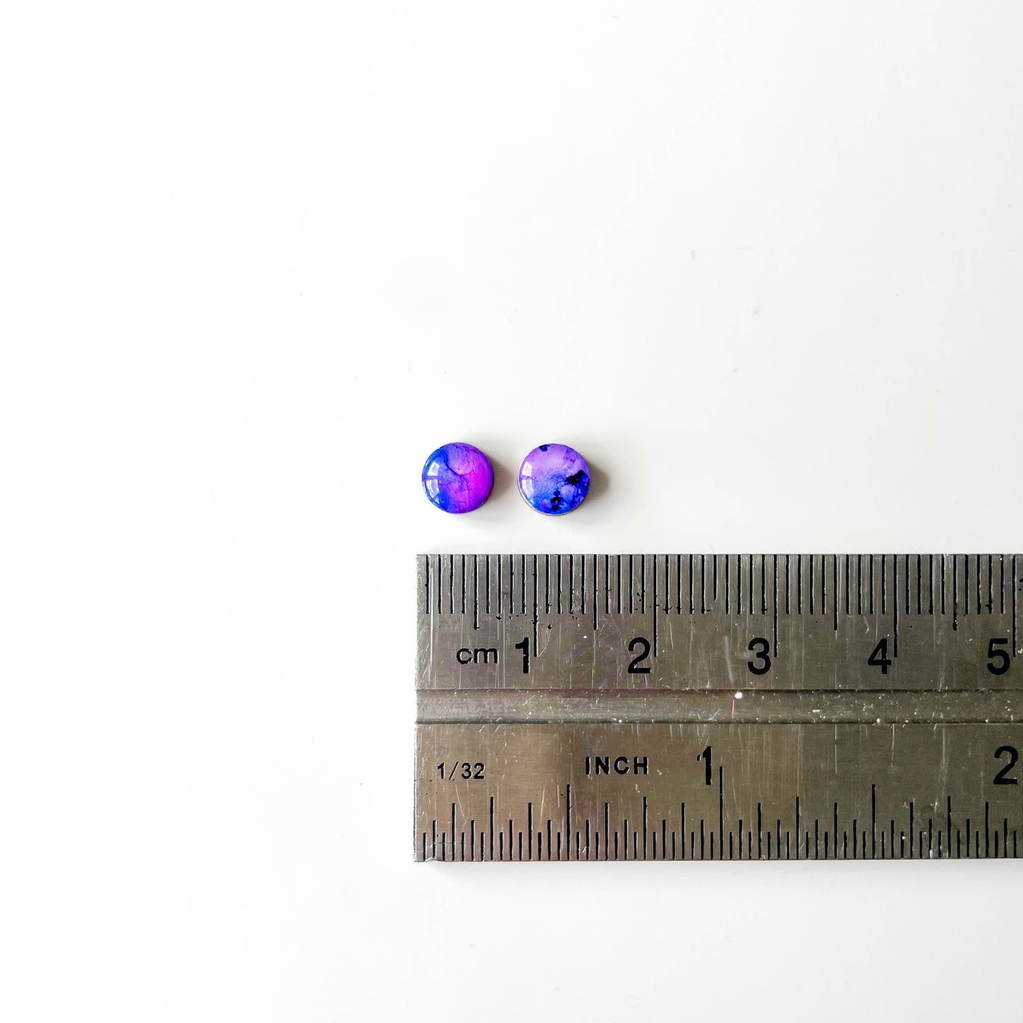 Circle Stud Earrings - Purple Mix - Rainbow Collection