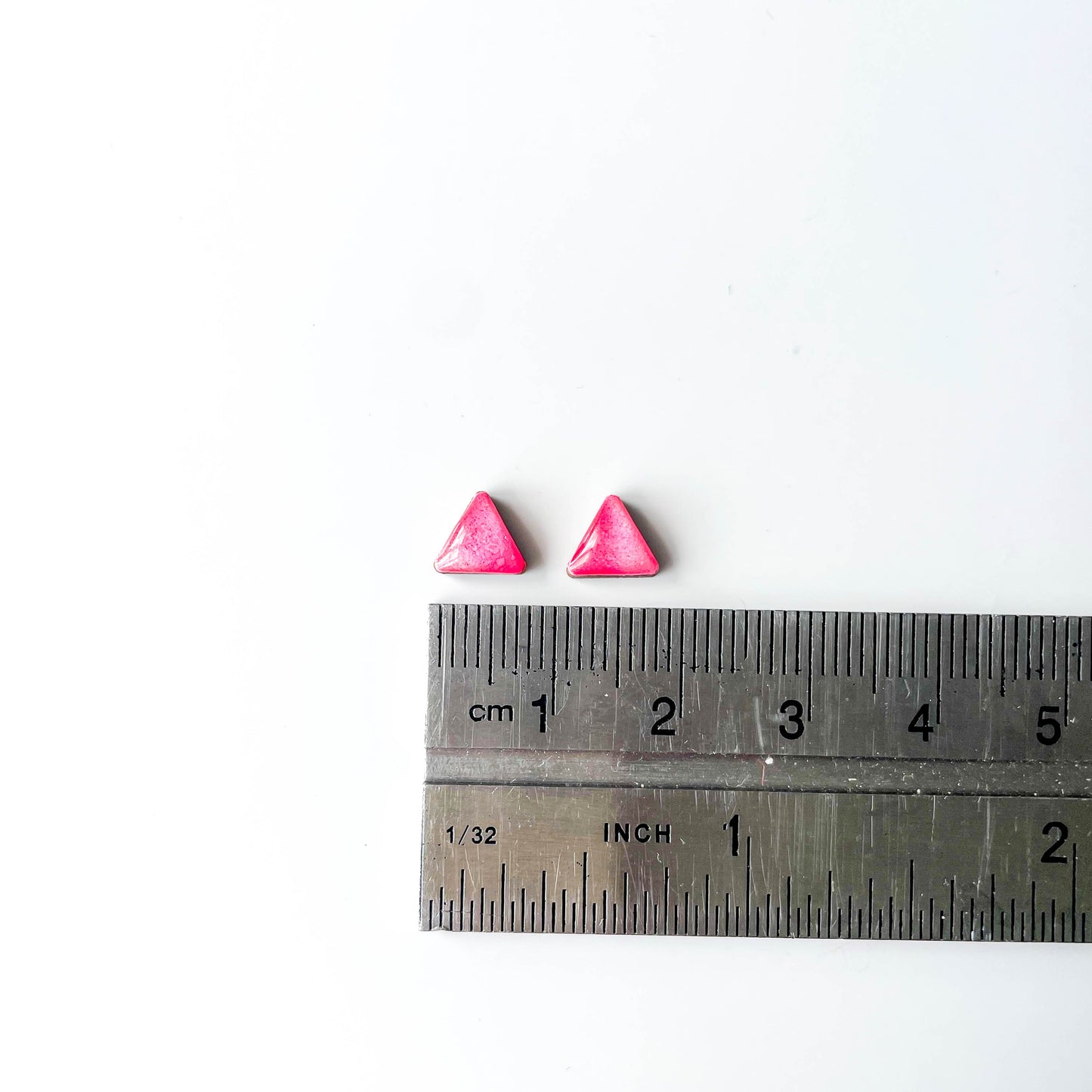 Triangle Stud Earrings - Pink Mix - Rainbow Collection