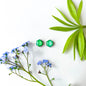 Hexagon Stud Earrings - Green Mix - Alcohol Ink - END OF LINE