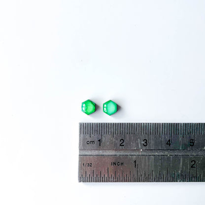 Hexagon Stud Earrings - Green Mix - Rainbow Collection