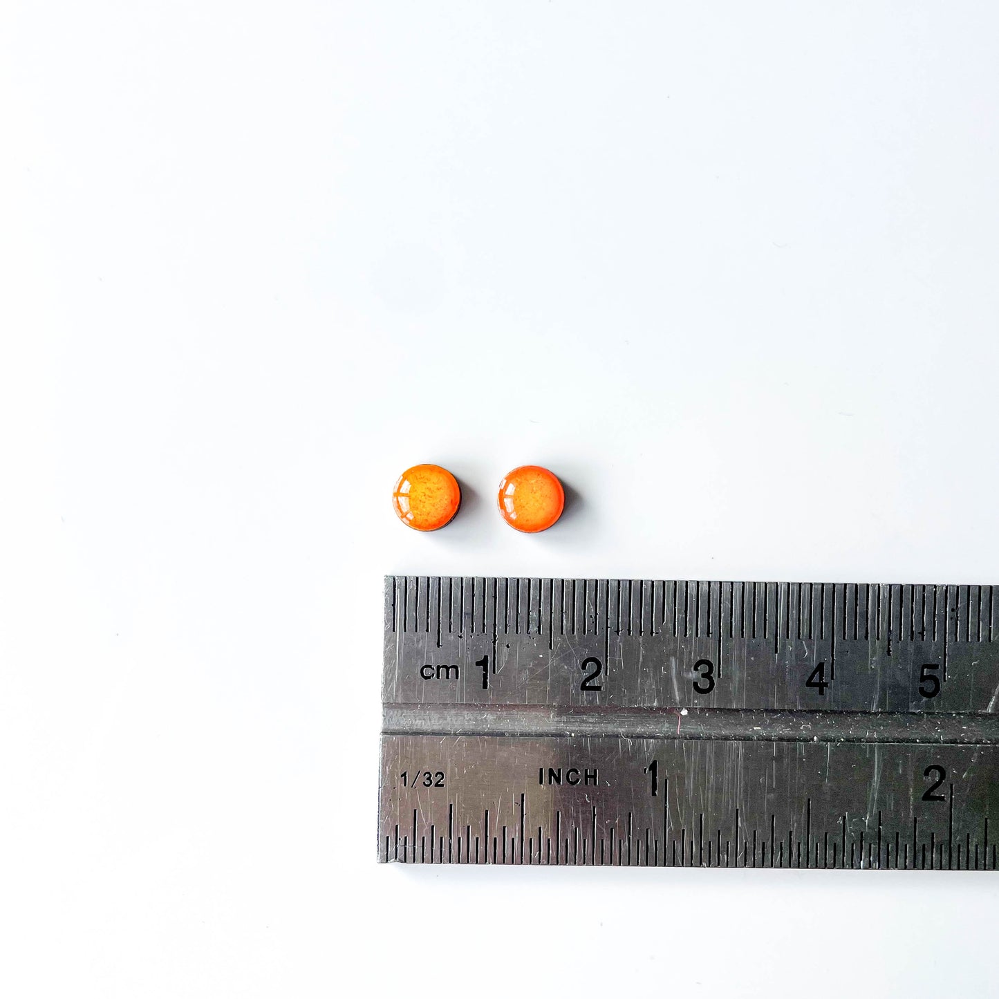 Circle Stud Earrings - Orange Mix - Rainbow Collection