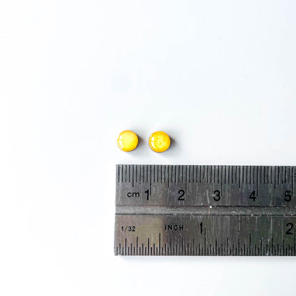 Circle Stud Earrings - Yellow Mix - Rainbow Collection