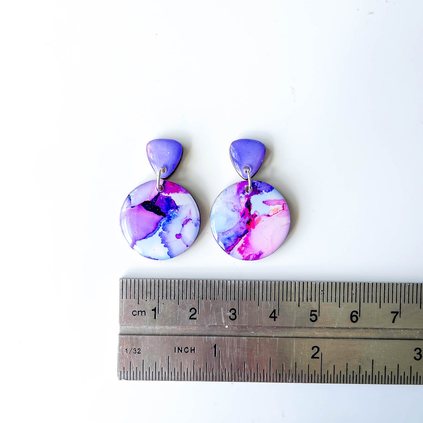 Circle Drop Earrings - Purple Mix - Rainbow Collection
