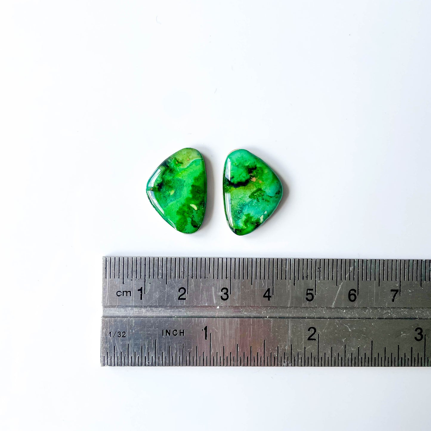 Large Pebble Stud Earrings - Green Mix - Rainbow Collection