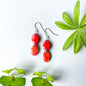 Double Oval Drop Earrings - Red Mix - Rainbow Collection