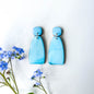 Tapered Arch Drop Earrings - Blue Mix - Alcohol Ink - END OF LINE
