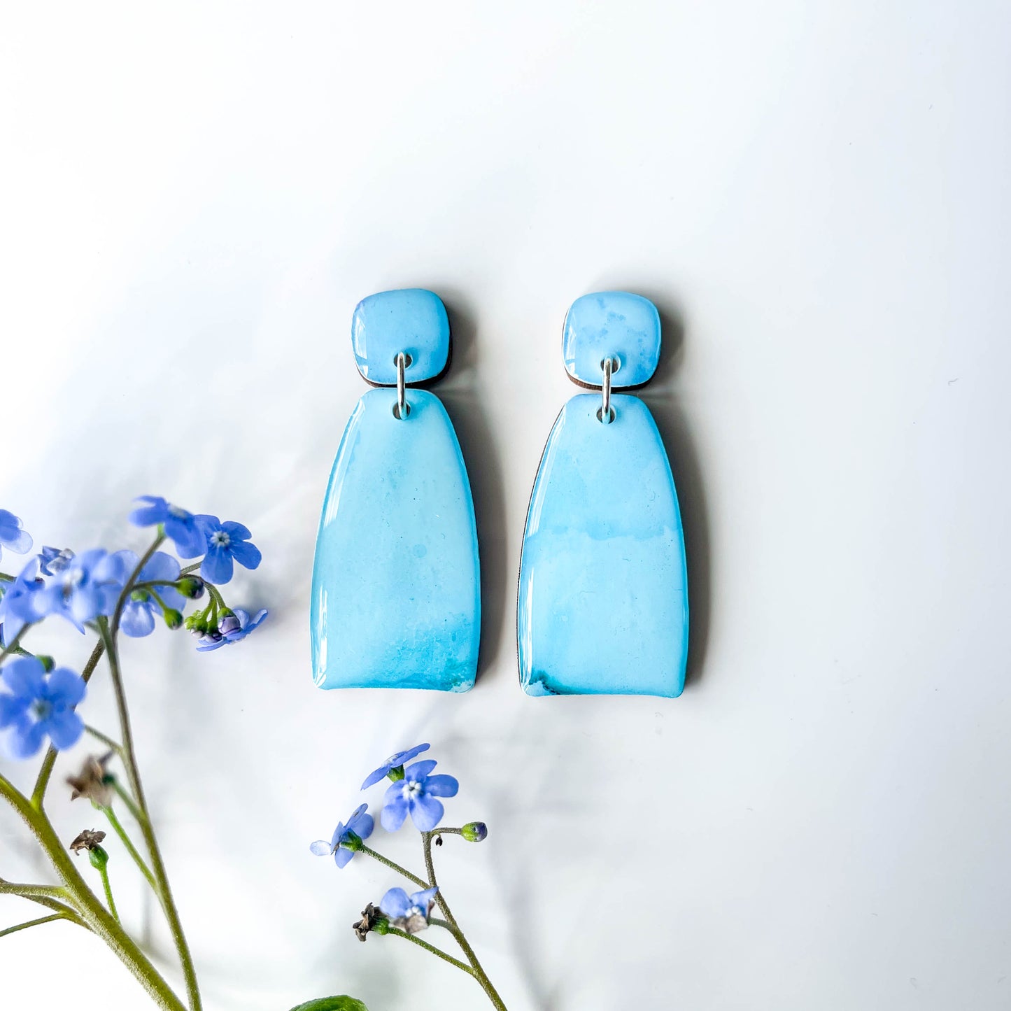 Tapered Arch Drop Earrings - Blue Mix - Rainbow Collection