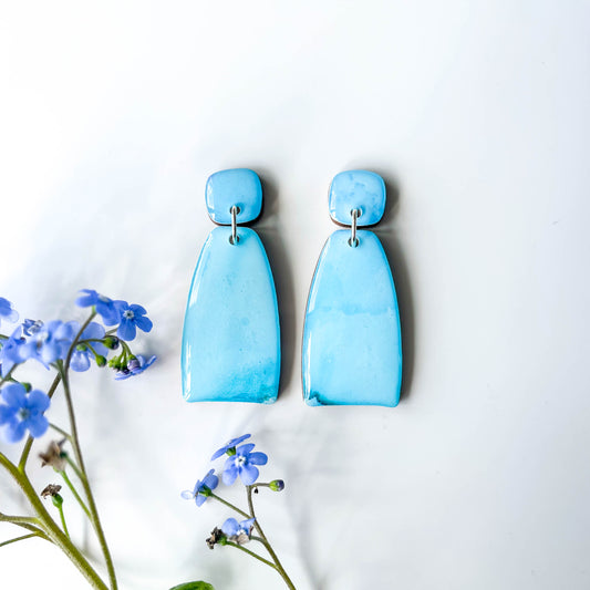 Tapered Arch Drop Earrings - Blue Mix - Rainbow Collection