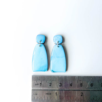 Tapered Arch Drop Earrings - Blue Mix - Rainbow Collection