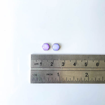 Hexagon Stud Earrings - Purple Mix - Rainbow Collection