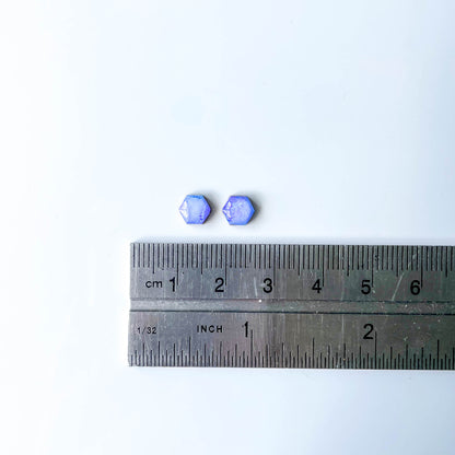 Hexagon Stud Earrings - Purple Mix - Rainbow Collection