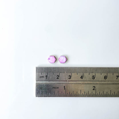 Hexagon Stud Earrings - Purple Mix - Rainbow Collection