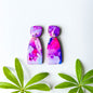 Tapered Arch Drop Earrings - Purple Mix - Alcohol Ink - END OF LINE