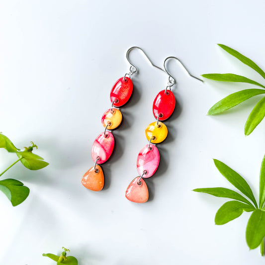 Quad Drop Earrings - Multi Mix - Rainbow Collection