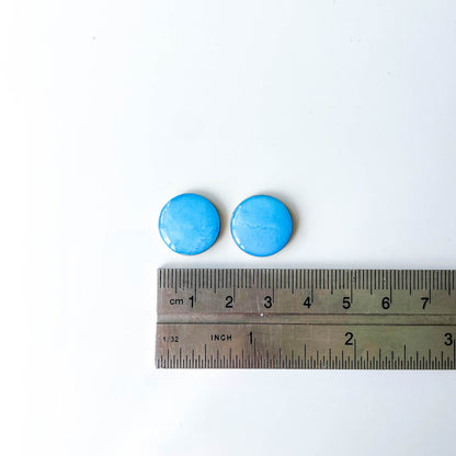 Large Circle Stud Earrings - Blue Mix - Rainbow Collection