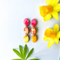 Triple Oval Drop Earrings - Orange Mix - Alcohol Ink - END OF LINE