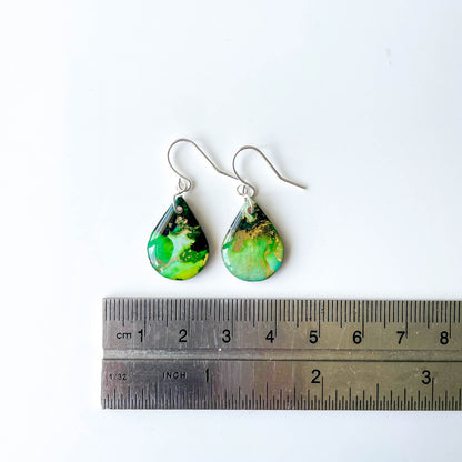 Teardrop Drop Earrings - Green Mix - Rainbow Collection