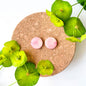 Large Circle Stud Earrings - Pink Mix - Alcohol Ink - END OF LINE