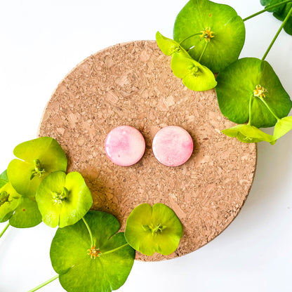 Large Circle Stud Earrings - Pink Mix - Rainbow Collection