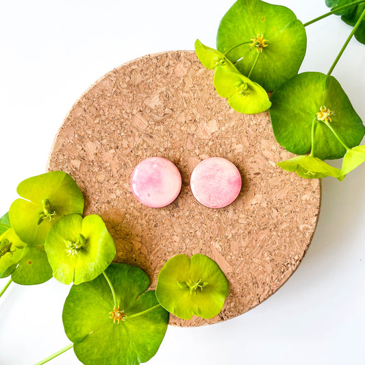 Large Circle Stud Earrings - Pink Mix - Rainbow Collection