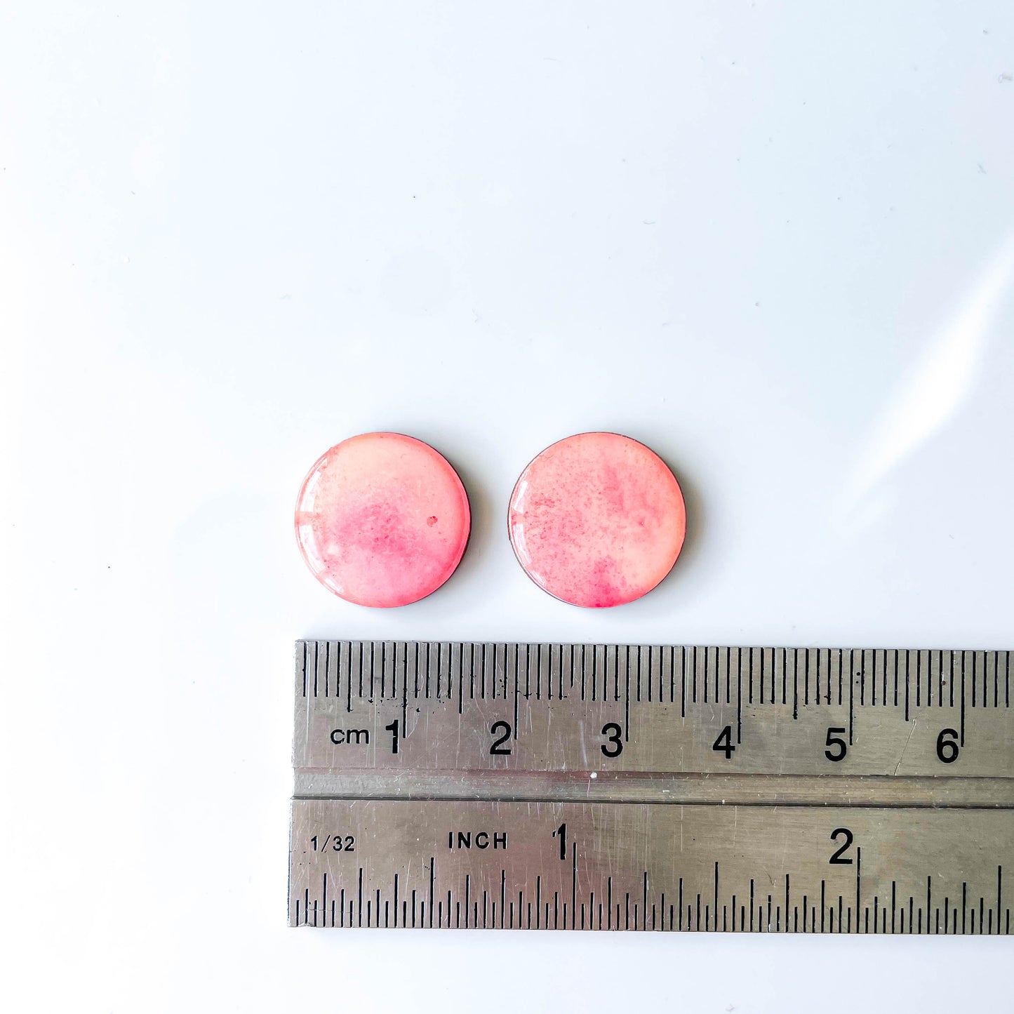 Large Circle Stud Earrings - Pink Mix - Rainbow Collection