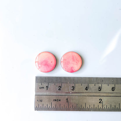 Large Circle Stud Earrings - Pink Mix - Rainbow Collection
