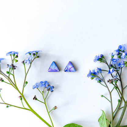 Triangle Stud Earrings - Purple Mix - Rainbow Collection
