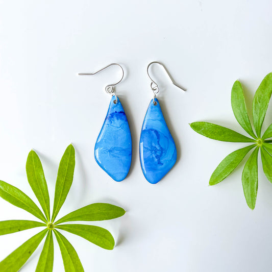 Hanging Drop Earrings - Blue Mix - Rainbow Collection
