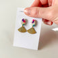 Multi Coloured Fan Drop Earrings