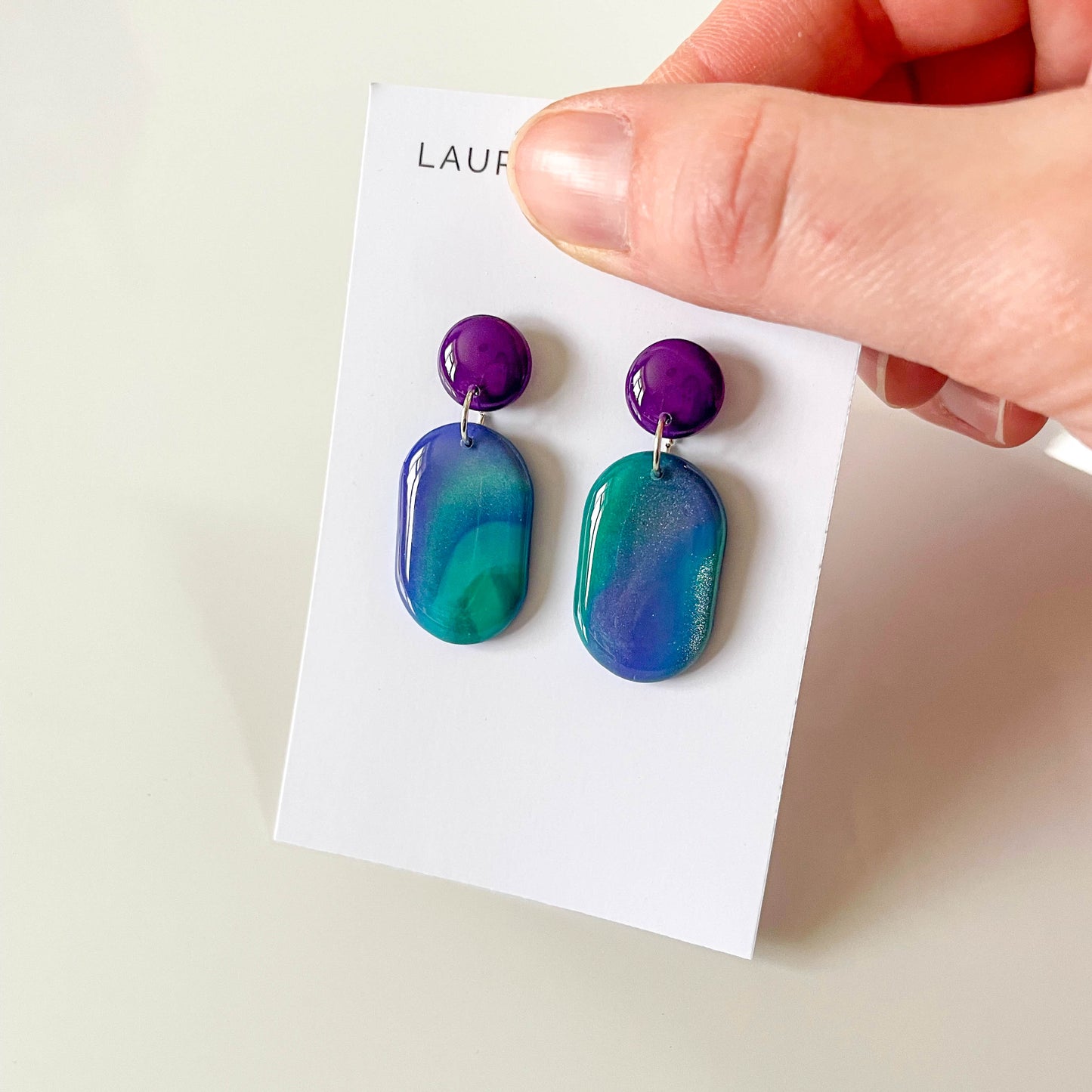 Purple and Blue Drop Earrings