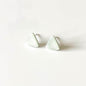 Triangle Light Green Shimmer Stud Earrings