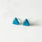 Triangle Turquoise Shimmer Stud Earrings