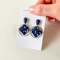 Navy Blue Hanging Earrings