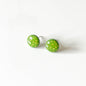 Olive Green Polka Dot Stud Earrings