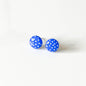 Blue Polka Dot Stud Earrings