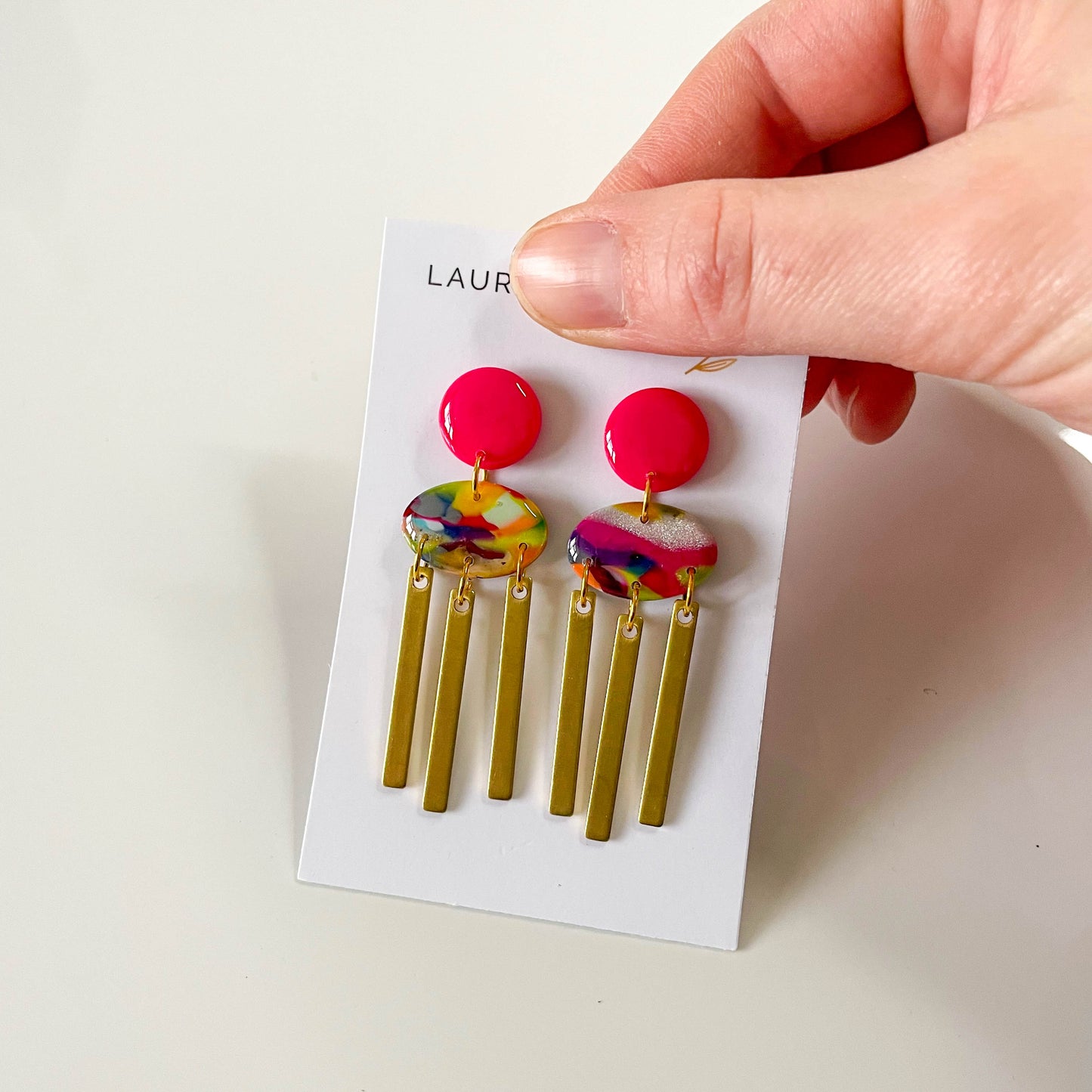 Multi Coloured Long Hanging Earrings