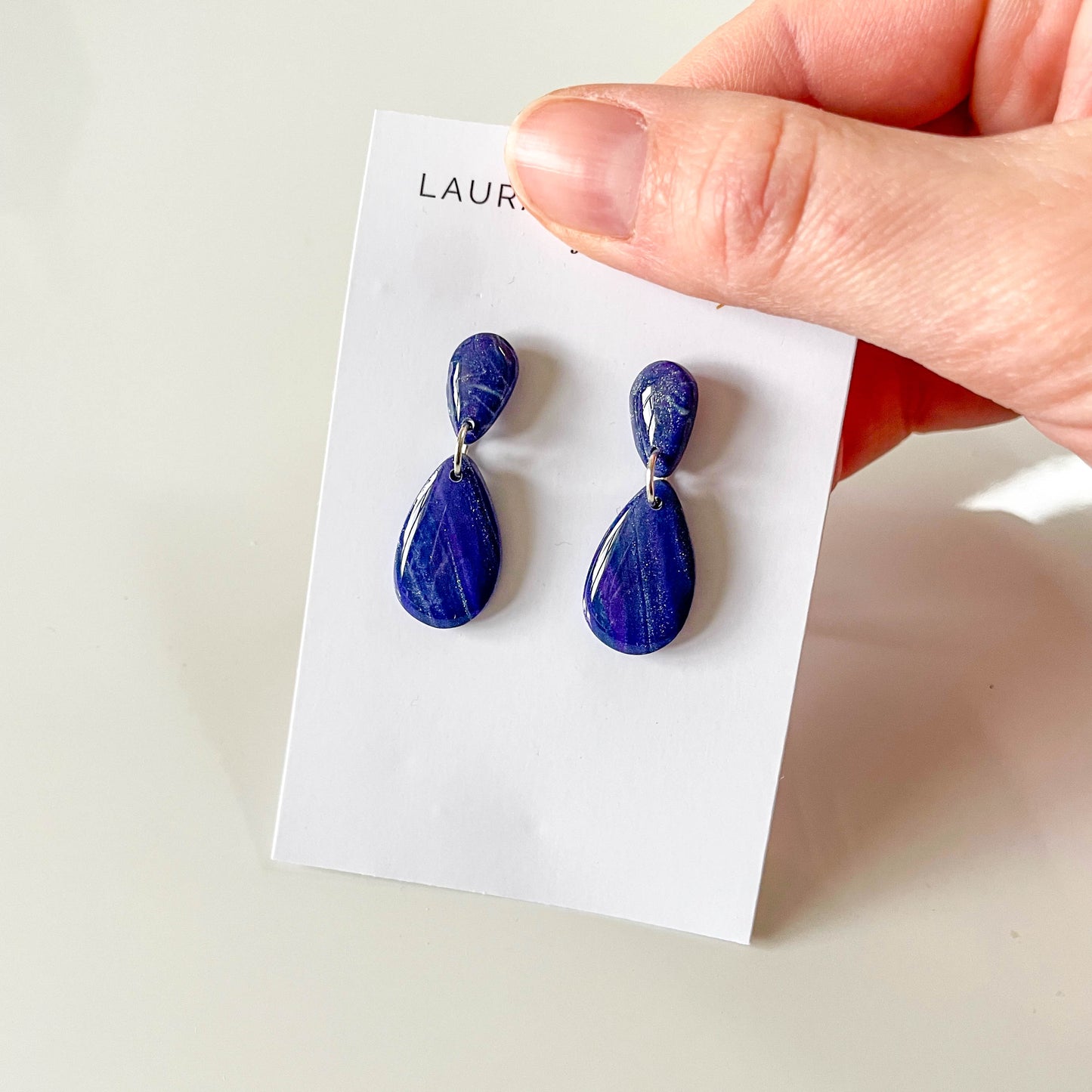 Purple Shimmer Teardrop Earrings