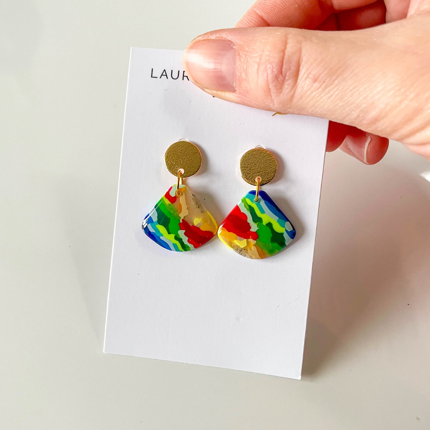 Multi Coloured Drop Earrings