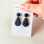 Navy and Gold Drop Earrings