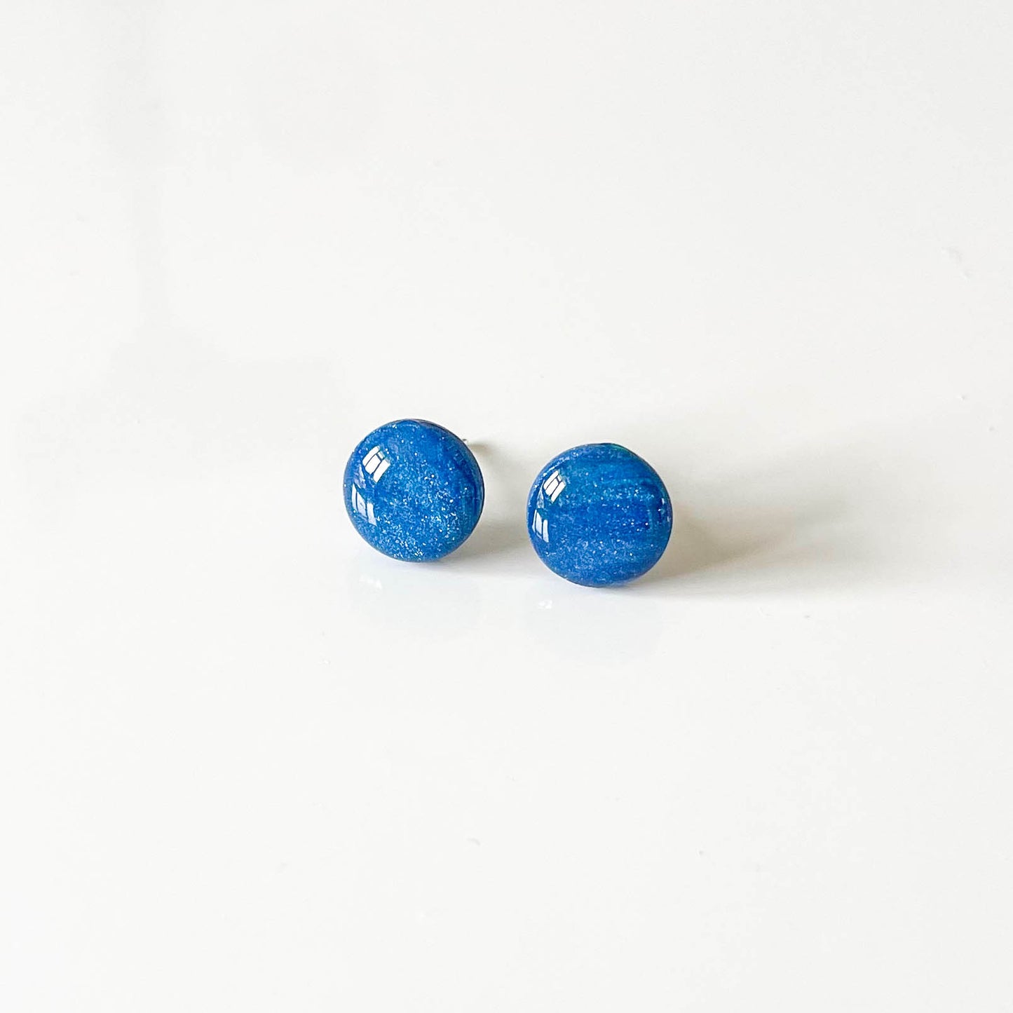 Blue Shimmer Stud Earrings