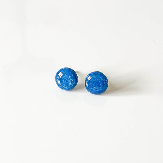 Blue Shimmer Stud Earrings