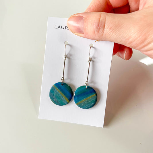 Shimmer Hanging Circle Earrings