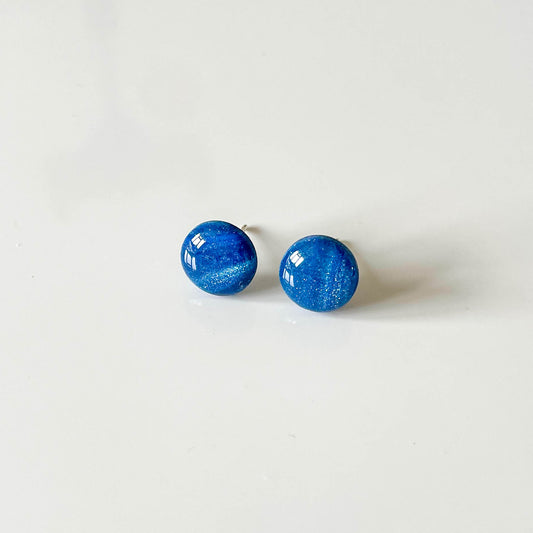 Blue Shimmer Stud Earrings